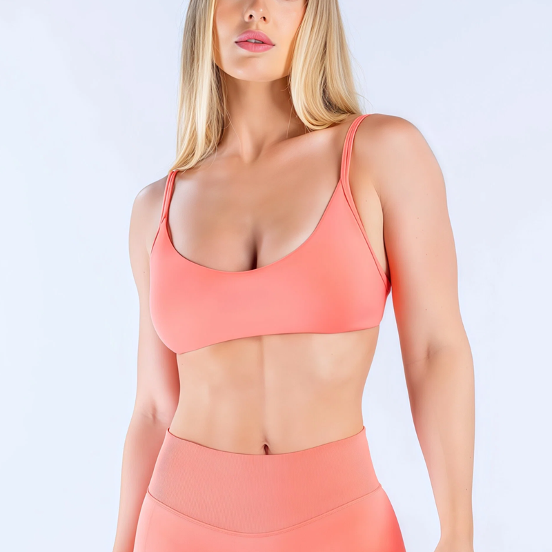 Pilates Yoga Exercises - HISTELLO บราแบบคอเว้าลึกสำหรับผู้หญิง ทรง U-Back สปอร์ตแทงค์ท็อป บราดันทรงสำหรับออกกำลังกาย