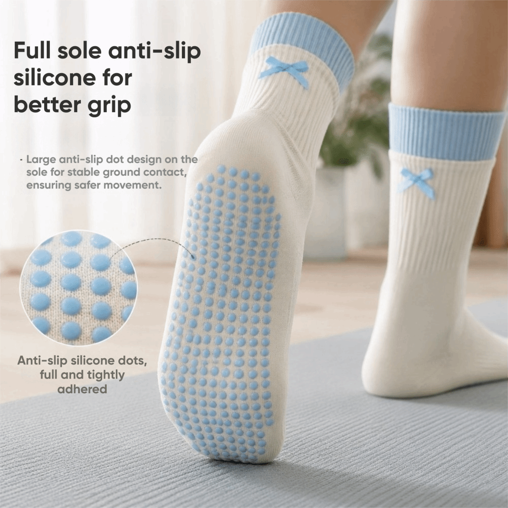 ถุงเท้าโยคะผ้าฝ้ายใหม่ กันลื่น - Pilates Yoga Y Barre บทวิจารณ์และราคา