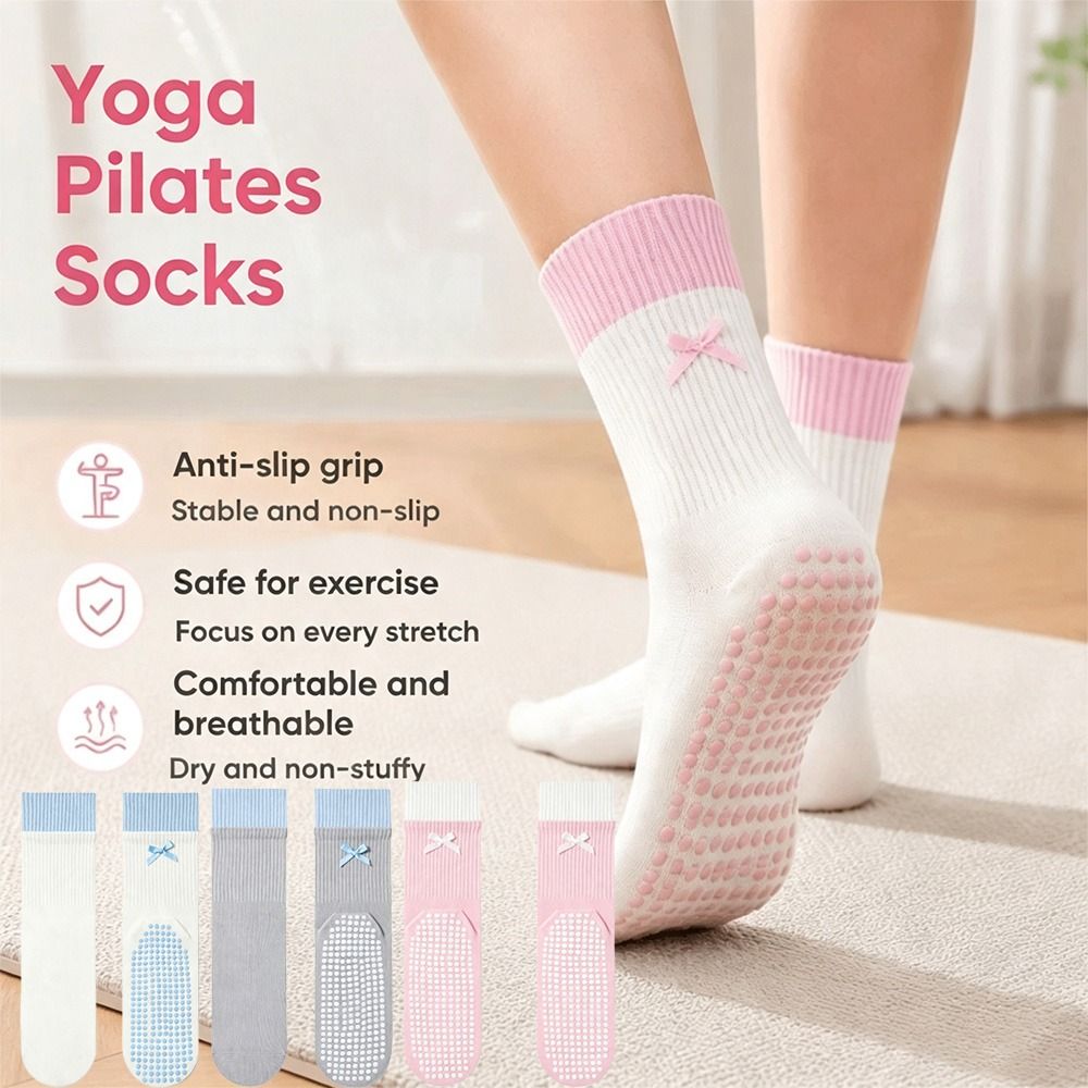 ถุงเท้าโยคะผ้าฝ้ายใหม่ กันลื่น - Pilates Yoga Y Barre บทวิจารณ์และราคา