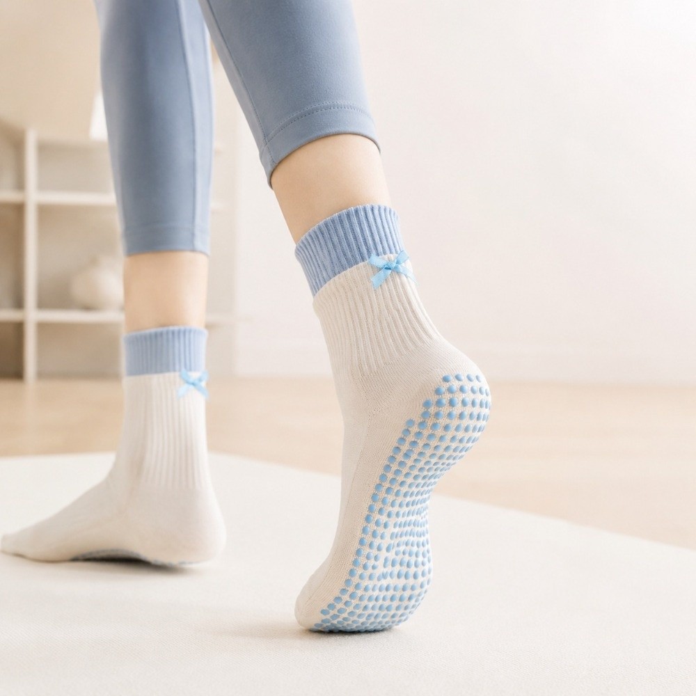 ถุงเท้าโยคะผ้าฝ้ายใหม่ กันลื่น - Pilates Yoga Y Barre บทวิจารณ์และราคา