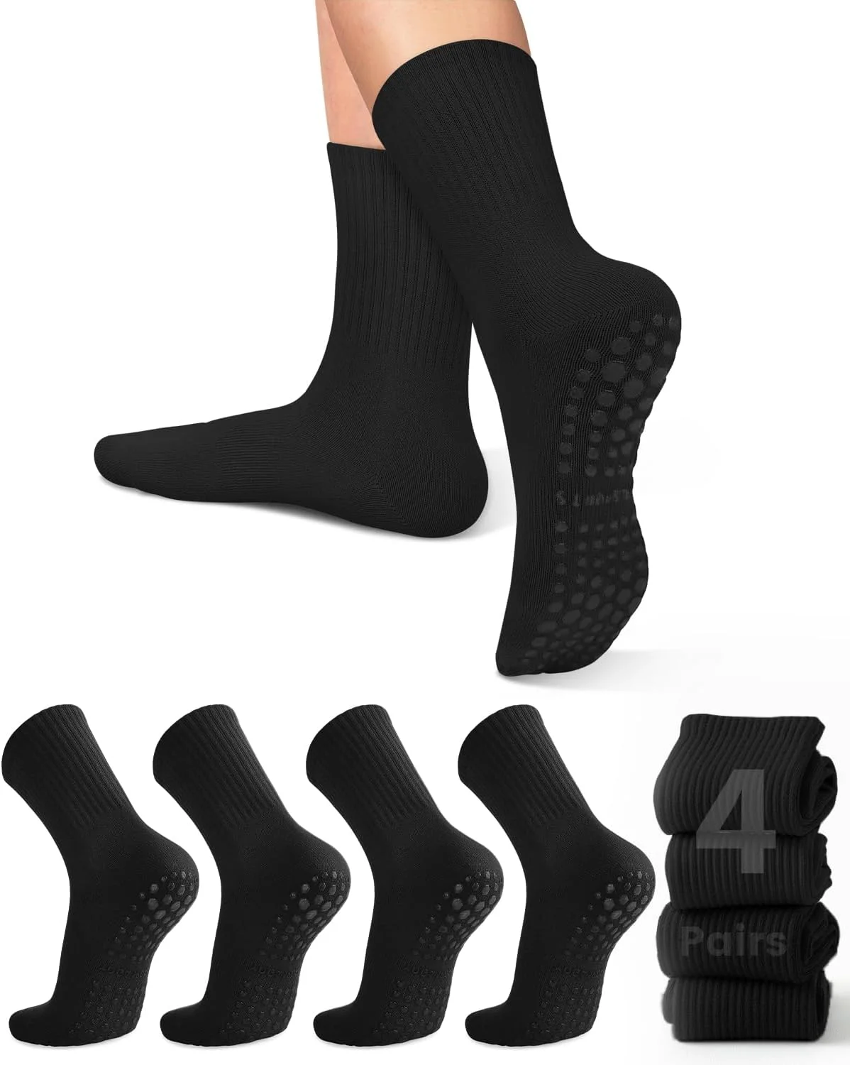 ถุงเท้าโยคะสำหรับผู้หญิง 4 คู่ - Pilates & Yoga Vida บทวิจารณ์และราคา