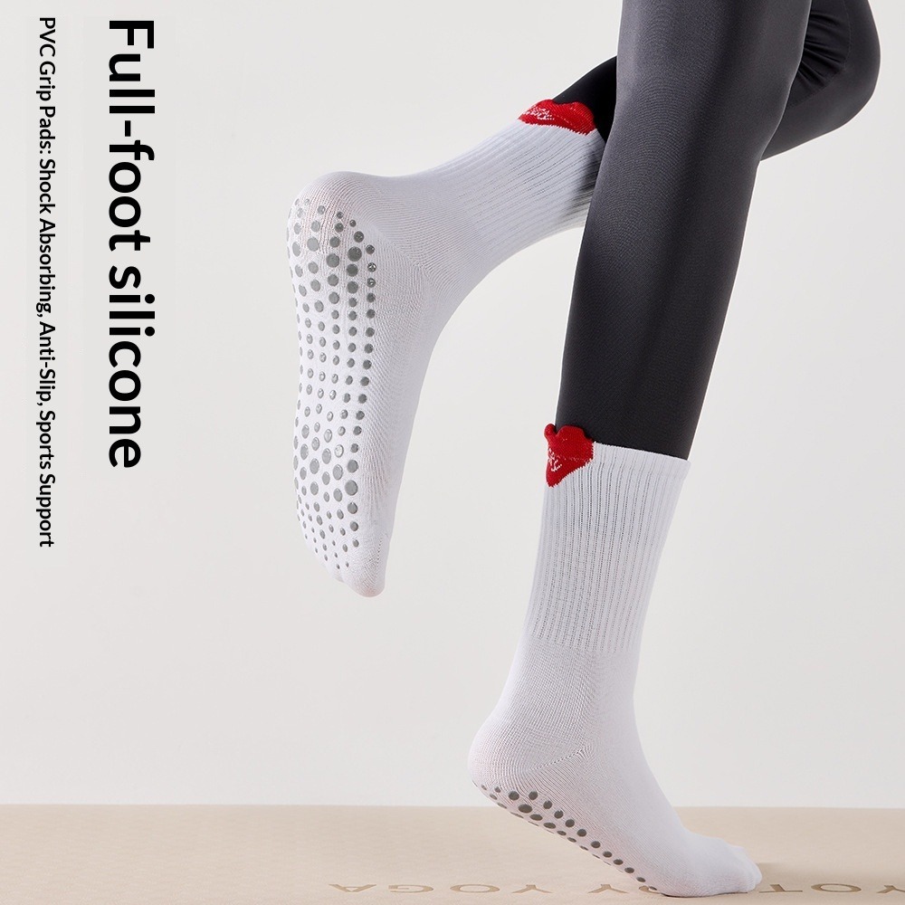 ถุงเท้ากีฬาผู้หญิงแบบยาวครึ่งน - Pilates Yoga Sport บทวิจารณ์และราคา