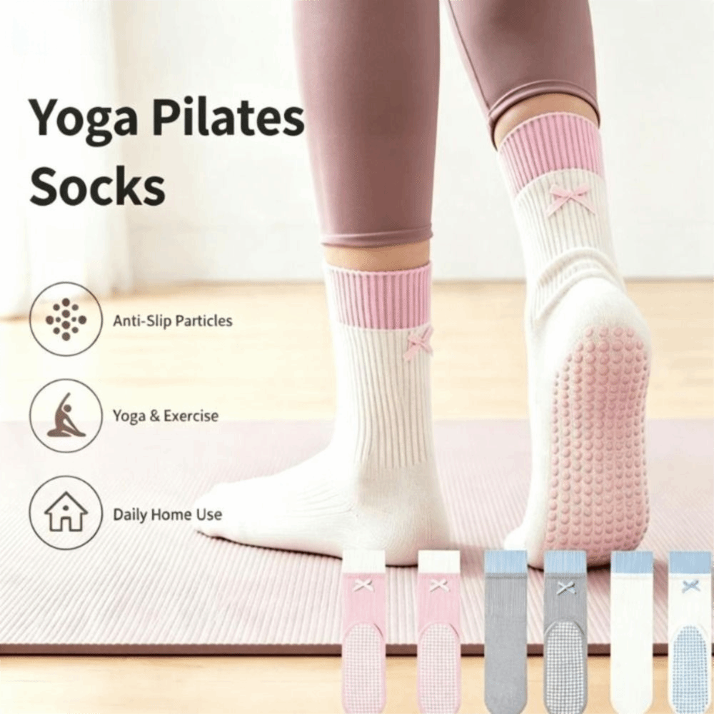 ถุงเท้าโยคะผ้าฝ้ายใหม่ กันลื่น - Pilates Yoga Y Barre บทวิจารณ์และราคา