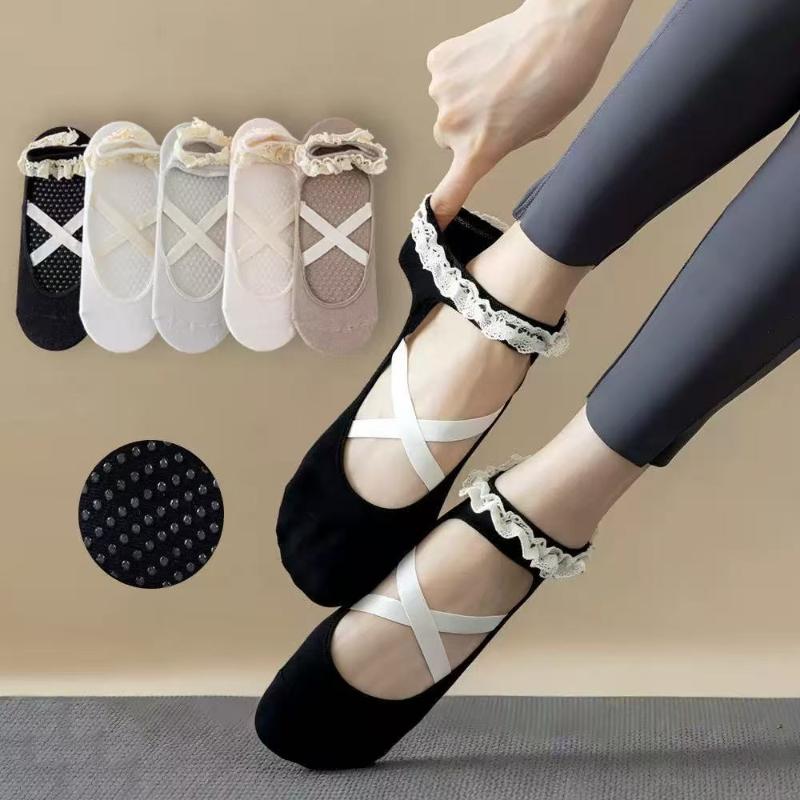 1 คู่ ถุงเท้าพิลาทิสลายลูกไม้ส - Pilates & Yoga Vida บทวิจารณ์และราคา