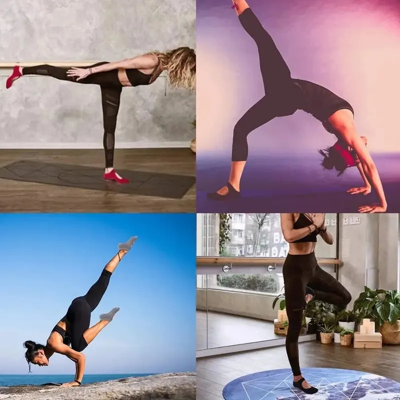 ถุงเท้าโยคะแบบไม่มีส้นกันลื่น  - Pilates Yoga Sport บทวิจารณ์และราคา