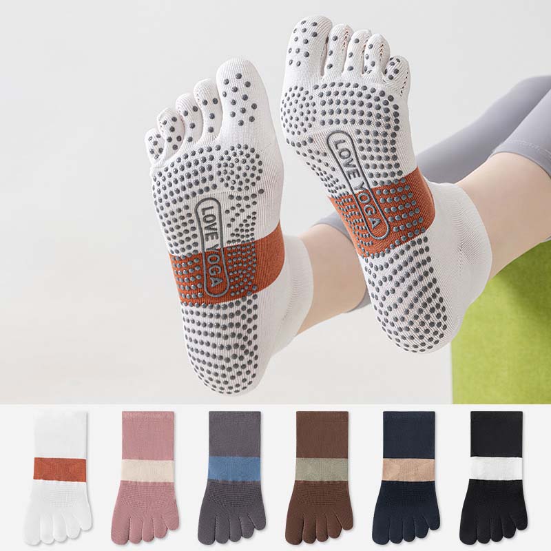 ถุงเท้าโยคะแบบแยกนิ้วเท้าสำหรั - Pilates Yoga Sport บทวิจารณ์และราคา