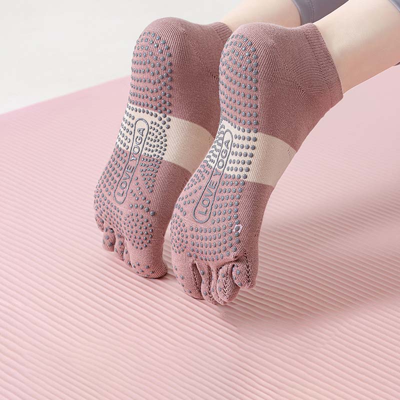 ถุงเท้าโยคะแบบแยกนิ้วเท้าสำหรั - Pilates Yoga Sport บทวิจารณ์และราคา
