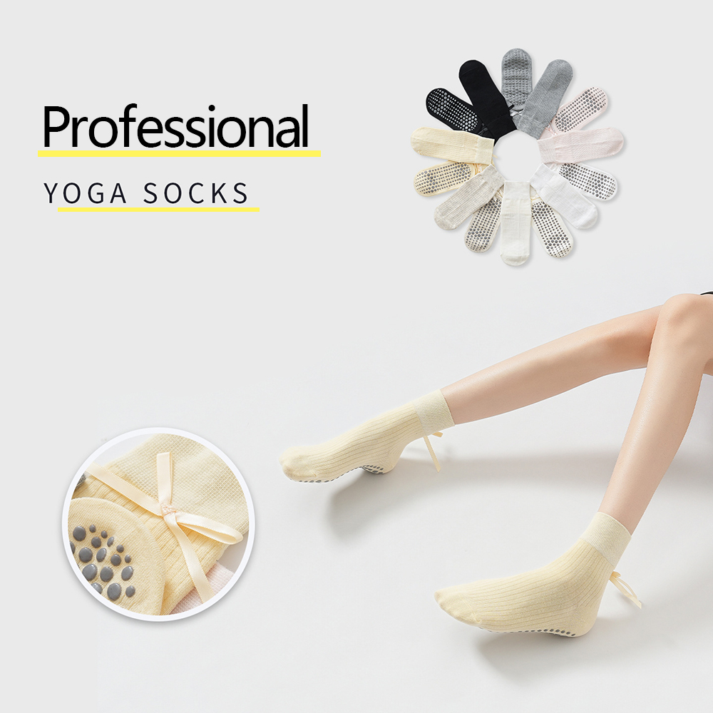 ถุงเท้าโยคะลายโบว์น่ารักสำหรับ - Pilates & Yoga Vida บทวิจารณ์และราคา